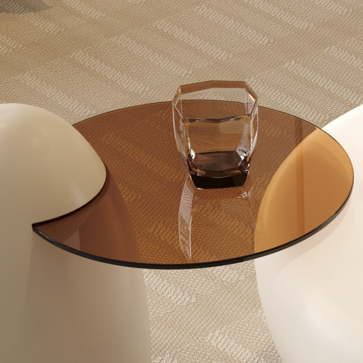 Contemporary Creative Fiberglass Tempered Glass Round Hemispherical Cat&