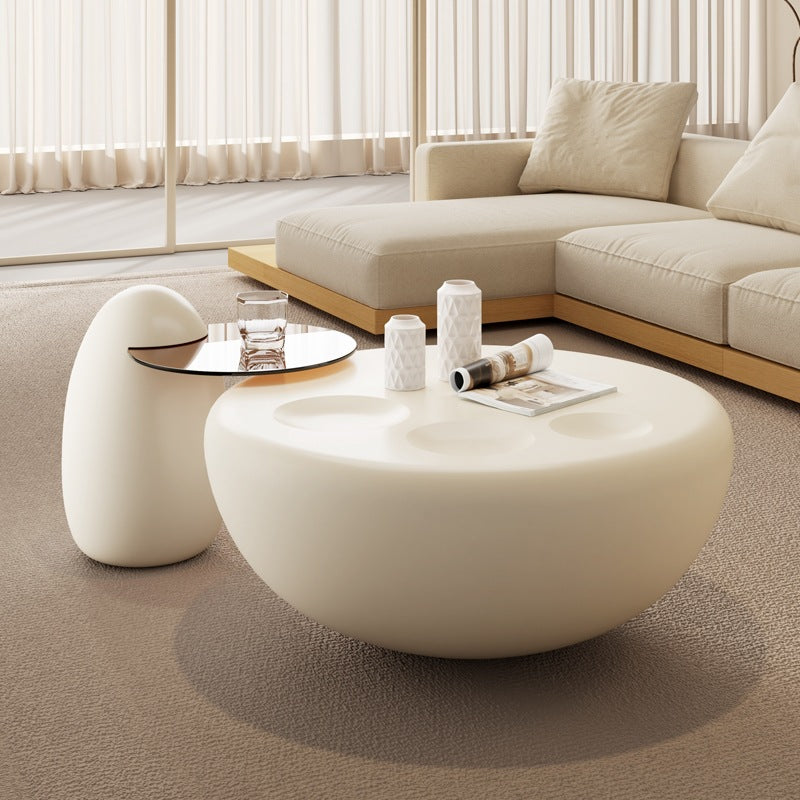 Contemporary Creative Fiberglass Tempered Glass Round Hemispherical Cat&
