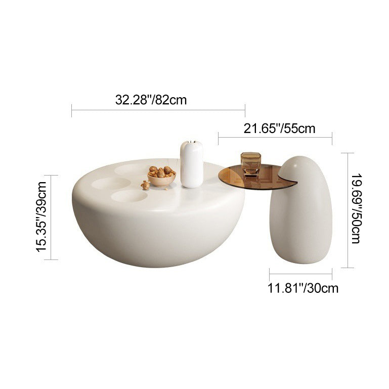 Contemporary Creative Fiberglass Tempered Glass Round Hemispherical Cat&