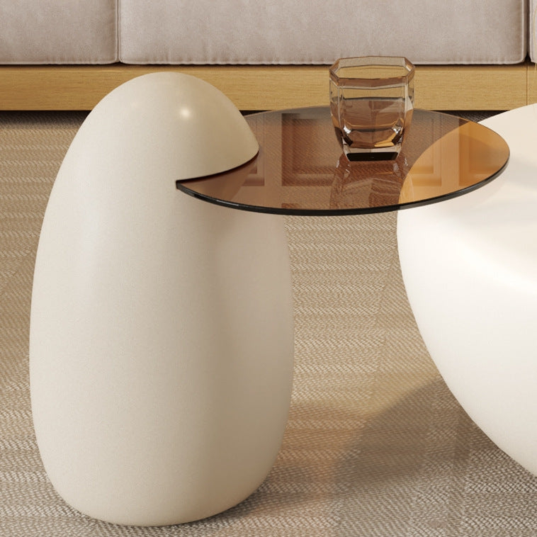 Contemporary Creative Fiberglass Tempered Glass Round Hemispherical Cat&