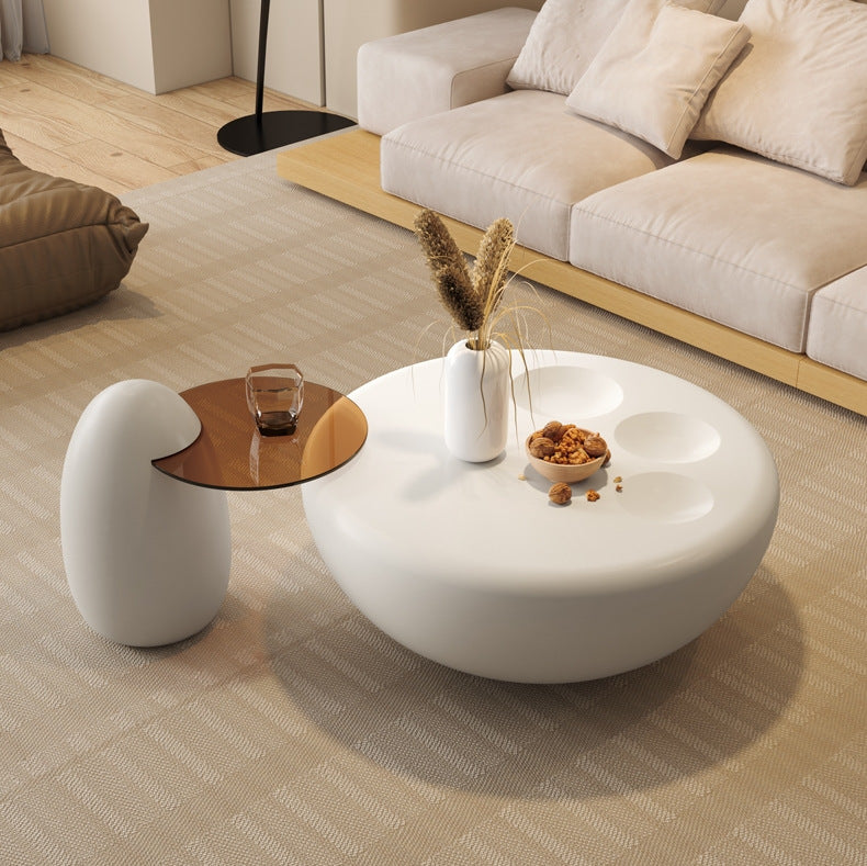 Contemporary Creative Fiberglass Tempered Glass Round Hemispherical Cat&