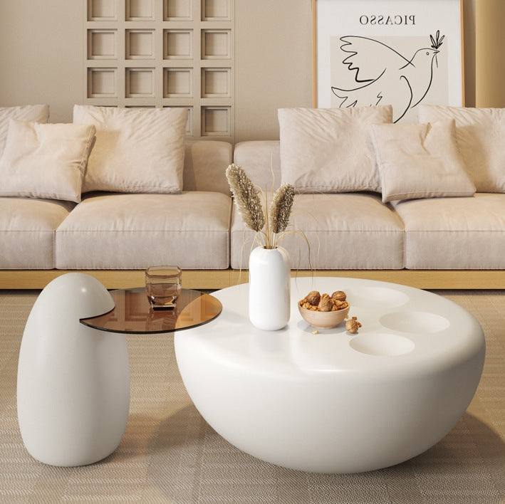 Contemporary Creative Fiberglass Tempered Glass Round Hemispherical Cat&