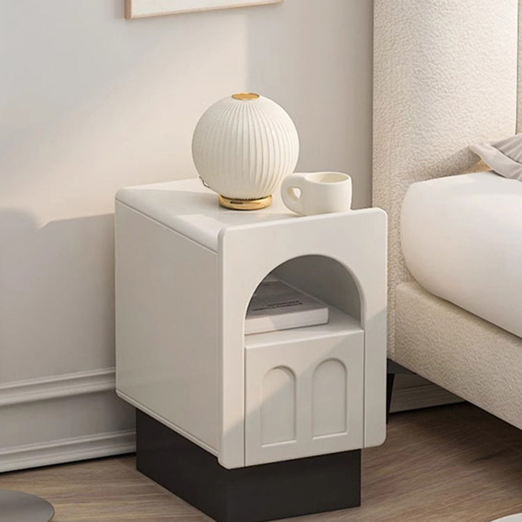 Contemporary Nordic Fiberboard Square Arched Door Nightstand 1-Drawer Cabinet For Bedside