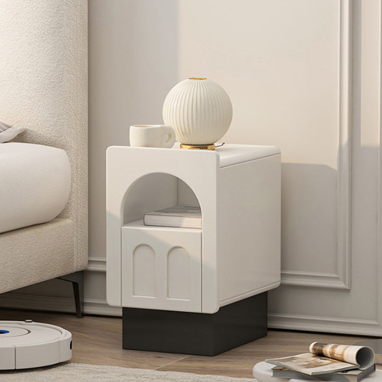 Contemporary Nordic Fiberboard Square Arched Door Nightstand 1-Drawer Cabinet For Bedside