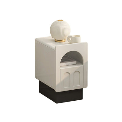 Contemporary Nordic Fiberboard Square Arched Door Nightstand 1-Drawer Cabinet For Bedside