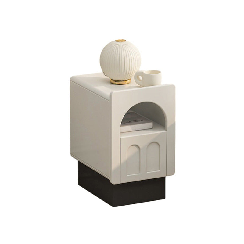 Contemporary Nordic Fiberboard Square Arched Door Nightstand 1-Drawer Cabinet For Bedside