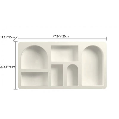 Contemporary Scandinavian Plate Rectangular Cave Side Table 4/5/6 Storage Cabinet For Living Room