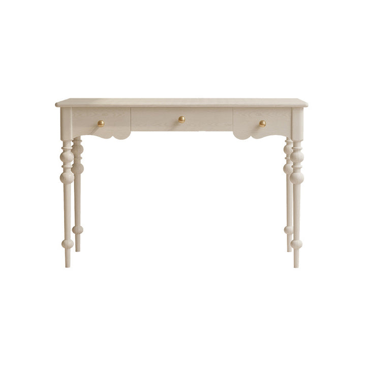 Ensemble de bureau et chaise avec colonne romaine rectangulaire en chêne français traditionnel et cuivre pour bureau à domicile 