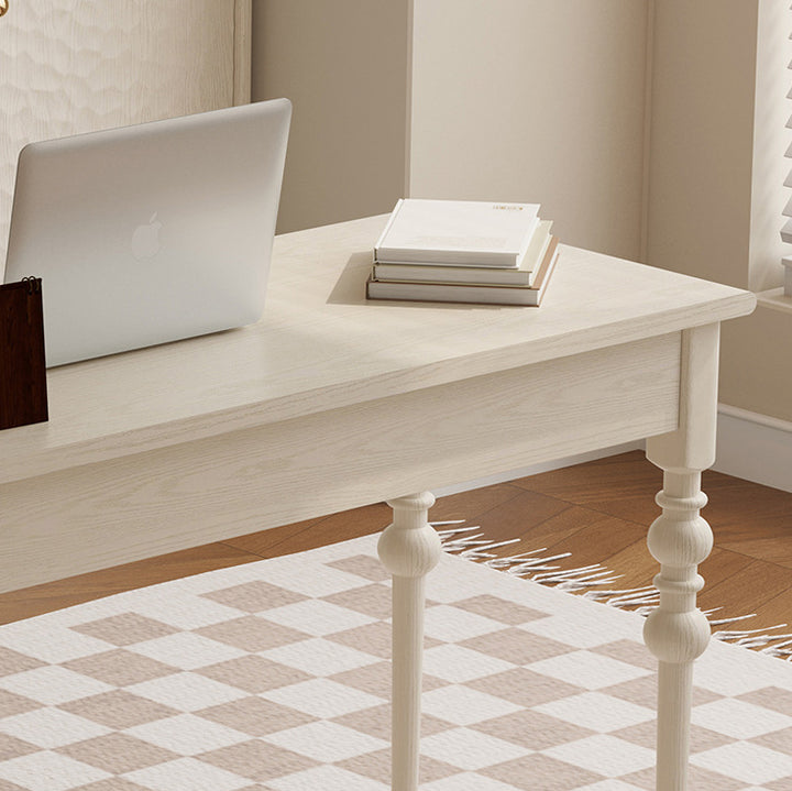 Ensemble de bureau et chaise avec colonne romaine rectangulaire en chêne français traditionnel et cuivre pour bureau à domicile 