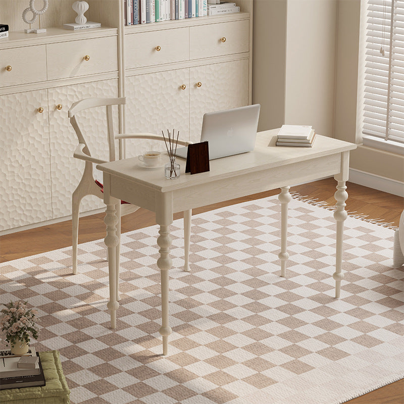 Ensemble de bureau et chaise avec colonne romaine rectangulaire en chêne français traditionnel et cuivre pour bureau à domicile 