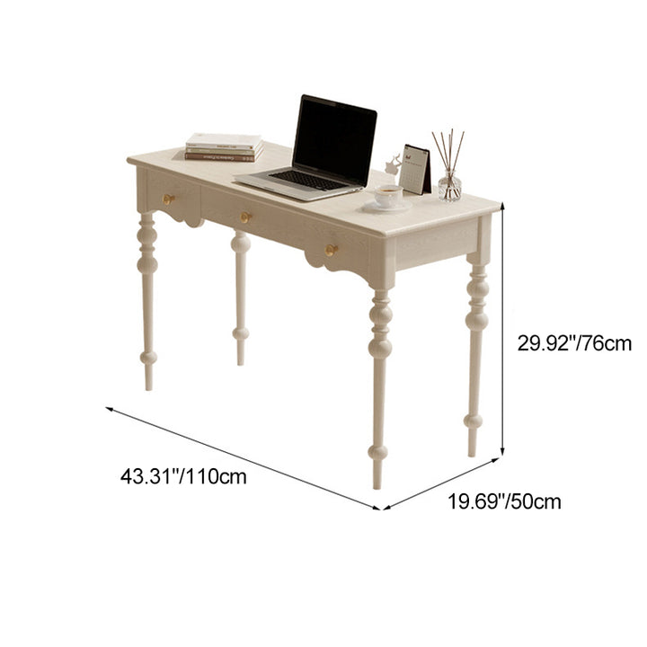 Ensemble de bureau et chaise avec colonne romaine rectangulaire en chêne français traditionnel et cuivre pour bureau à domicile 