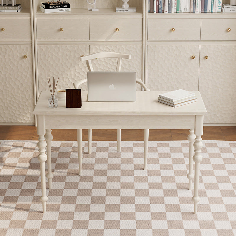 Ensemble de bureau et chaise avec colonne romaine rectangulaire en chêne français traditionnel et cuivre pour bureau à domicile 