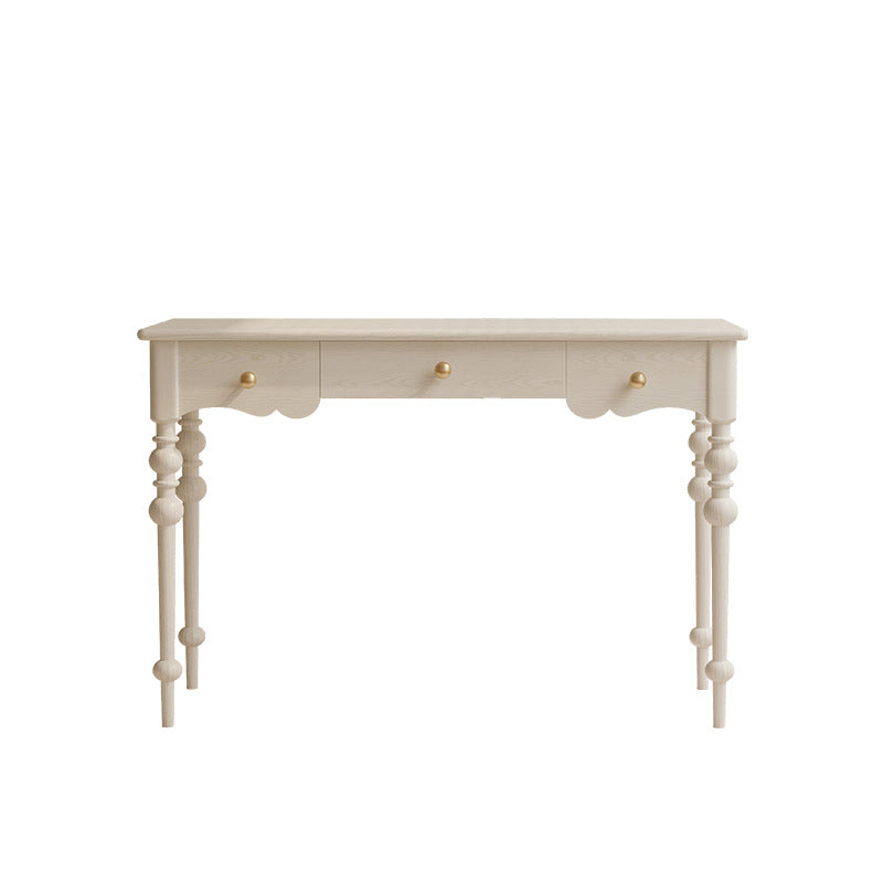 Ensemble de bureau et chaise avec colonne romaine rectangulaire en chêne français traditionnel et cuivre pour bureau à domicile 