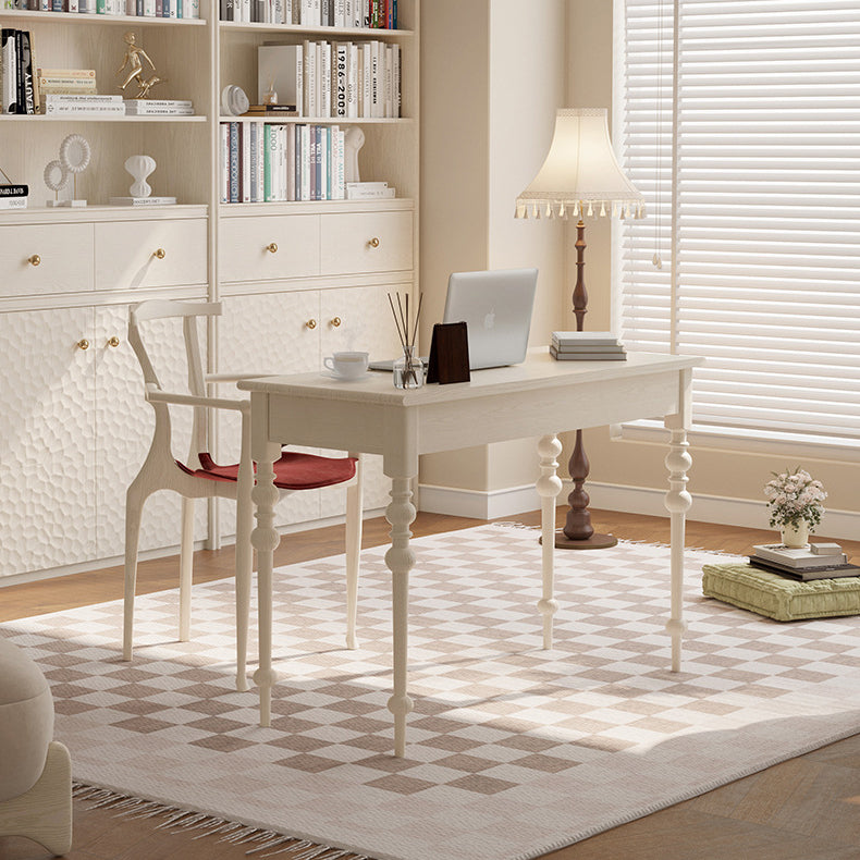 Ensemble de bureau et chaise avec colonne romaine rectangulaire en chêne français traditionnel et cuivre pour bureau à domicile 