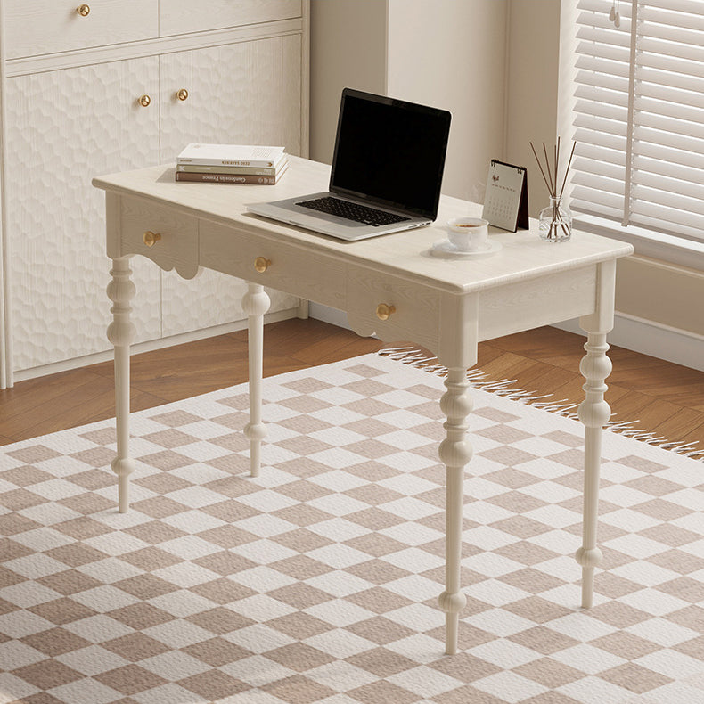 Ensemble de bureau et chaise avec colonne romaine rectangulaire en chêne français traditionnel et cuivre pour bureau à domicile 