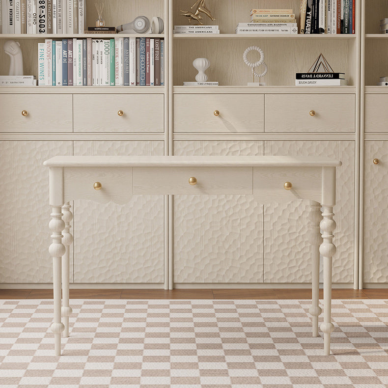 Ensemble de bureau et chaise avec colonne romaine rectangulaire en chêne français traditionnel et cuivre pour bureau à domicile 