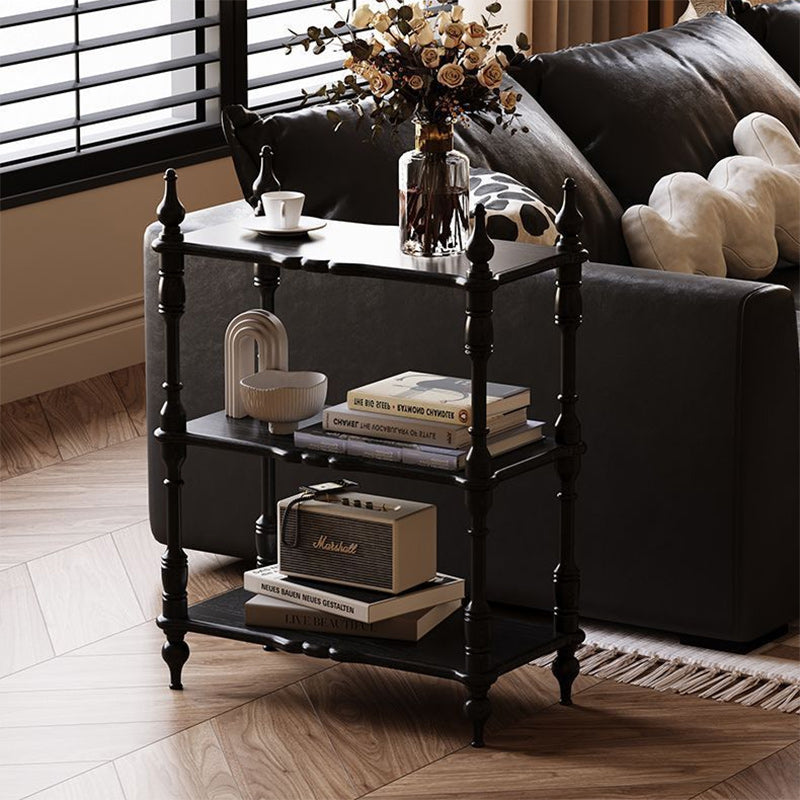 Traditional French Oak Roman Column Rectangular Bookshelves 2/3/4/5 Tiers For Living Room