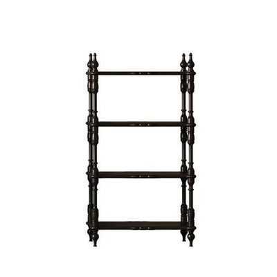Traditional French Oak Roman Column Rectangular Bookshelves 2/3/4/5 Tiers For Living Room