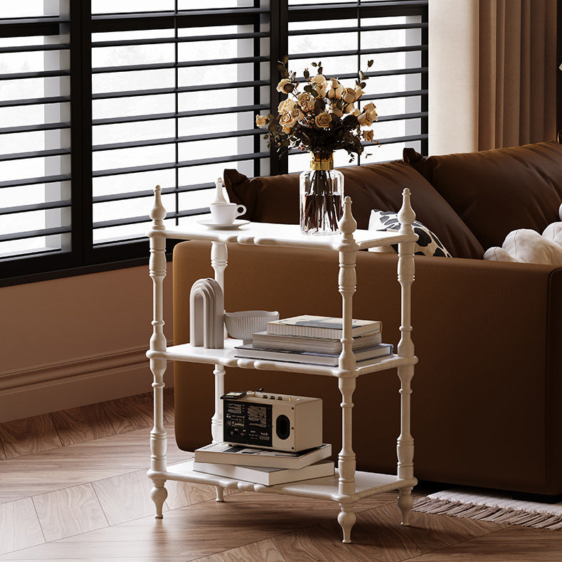 Traditional French Oak Roman Column Rectangular Bookshelves 2/3/4/5 Tiers For Living Room