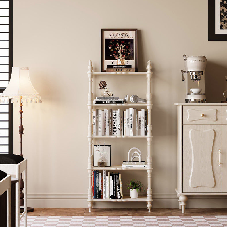Traditional French Oak Roman Column Rectangular Bookshelves 2/3/4/5 Tiers For Living Room
