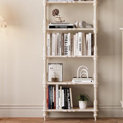 Traditional French Oak Roman Column Rectangular Bookshelves 2/3/4/5 Tiers For Living Room