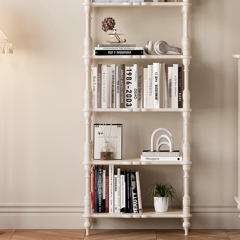Traditional French Oak Roman Column Rectangular Bookshelves 2/3/4/5 Tiers For Living Room