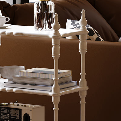 Traditional French Oak Roman Column Rectangular Bookshelves 2/3/4/5 Tiers For Living Room