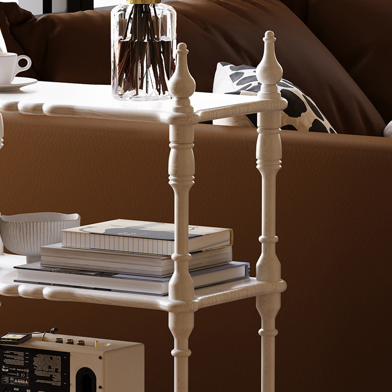 Traditional French Oak Roman Column Rectangular Bookshelves 2/3/4/5 Tiers For Living Room