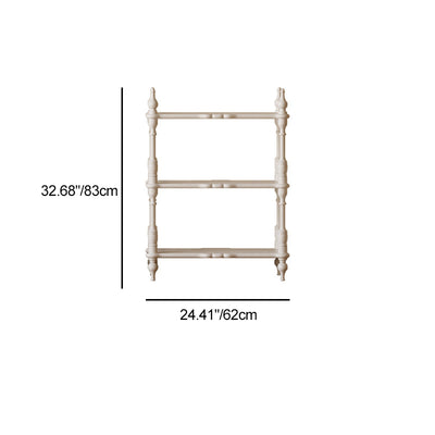 Traditional French Oak Roman Column Rectangular Bookshelves 2/3/4/5 Tiers For Living Room