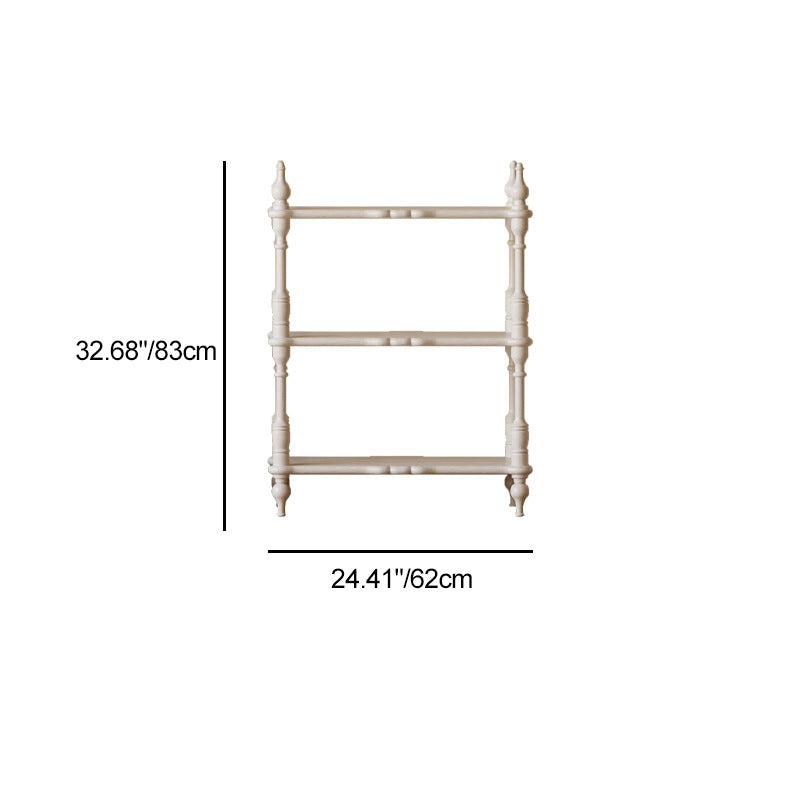 Traditional French Oak Roman Column Rectangular Bookshelves 2/3/4/5 Tiers For Living Room