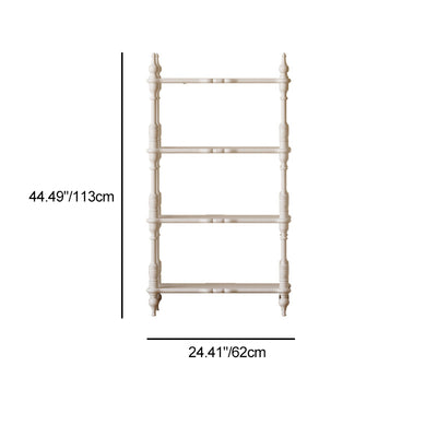 Traditional French Oak Roman Column Rectangular Bookshelves 2/3/4/5 Tiers For Living Room