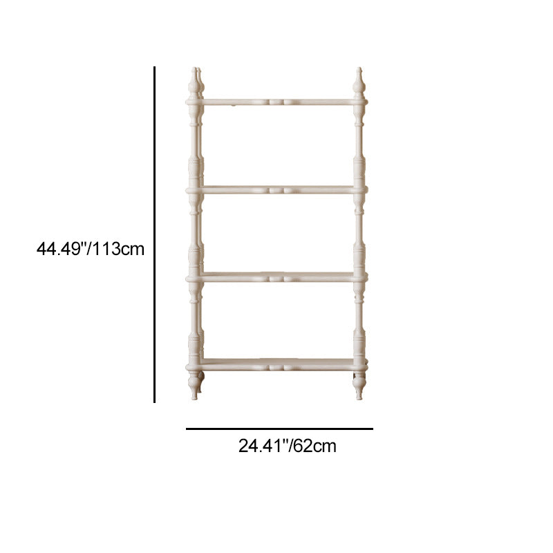 Traditional French Oak Roman Column Rectangular Bookshelves 2/3/4/5 Tiers For Living Room