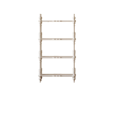 Traditional French Oak Roman Column Rectangular Bookshelves 2/3/4/5 Tiers For Living Room
