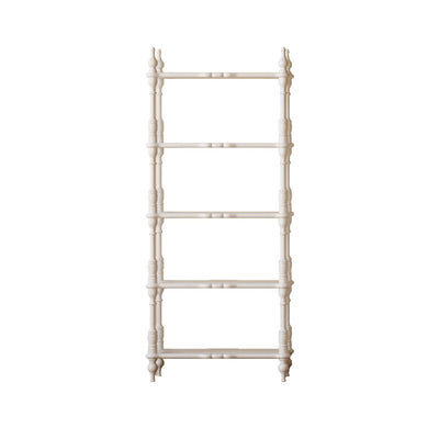 Traditional French Oak Roman Column Rectangular Bookshelves 2/3/4/5 Tiers For Living Room