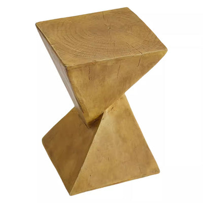 Contemporary Retro Magnesium Oxide Misaligned Triangle Wood Grain Geometric End Table 1-Tray For Bedroom