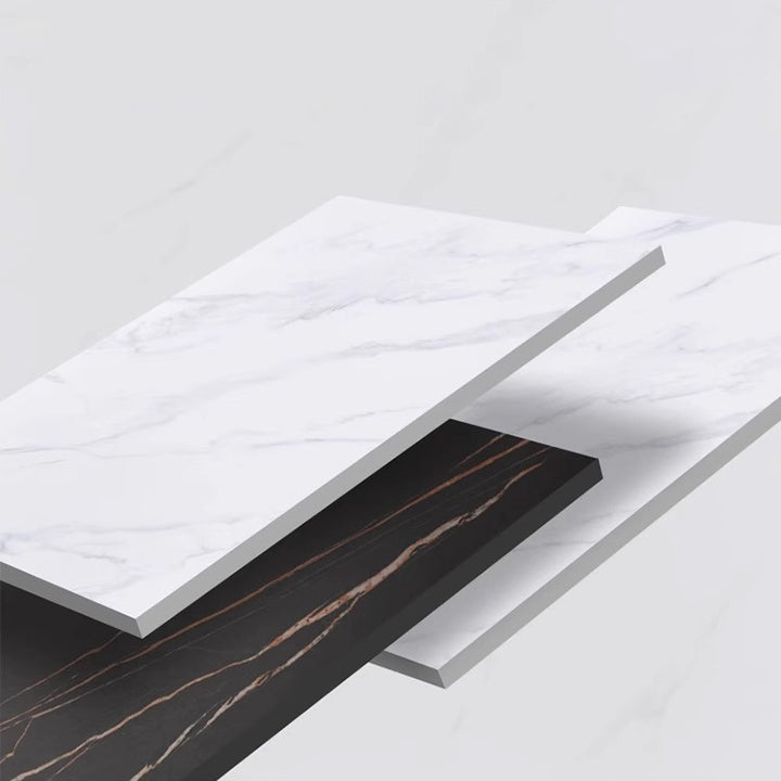 Modern Minimalist Slate Plywood Square Coffee Table Set 2-Drawer For Living Room
