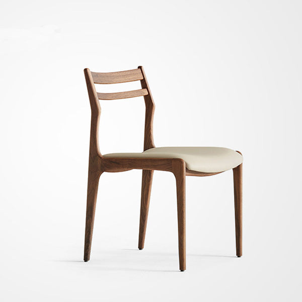 Contemporary Retro Ash Wood Slab Leather Stainless Steel Round Dining Table &amp; Chair Set For 2-6 Seats