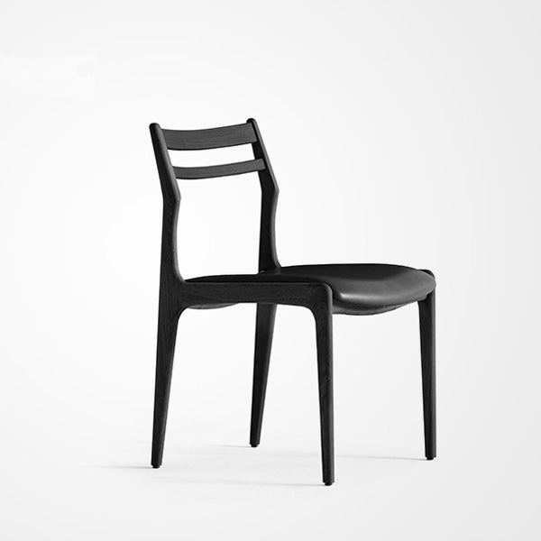 Contemporary Retro Ash Wood Slab Leather Stainless Steel Round Dining Table &amp; Chair Set For 2-6 Seats