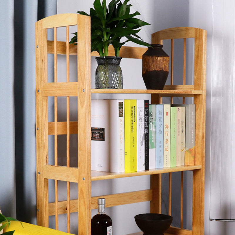 Moderne minimalistische rechteckige Bücherregal aus Gummibaumholz mit 3/4/5 Ebenen für Zuhause und Büro 