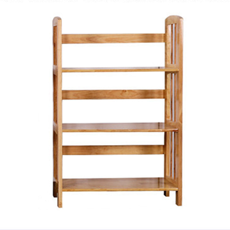 Moderne minimalistische rechteckige Bücherregal aus Gummibaumholz mit 3/4/5 Ebenen für Zuhause und Büro 