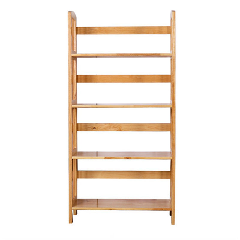 Moderne minimalistische rechteckige Bücherregal aus Gummibaumholz mit 3/4/5 Ebenen für Zuhause und Büro 