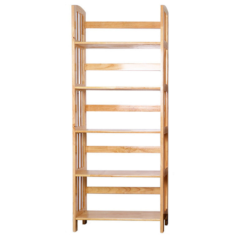 Moderne minimalistische rechteckige Bücherregal aus Gummibaumholz mit 3/4/5 Ebenen für Zuhause und Büro 