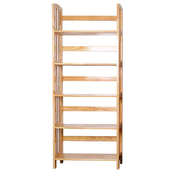 Moderne minimalistische rechteckige Bücherregal aus Gummibaumholz mit 3/4/5 Ebenen für Zuhause und Büro 