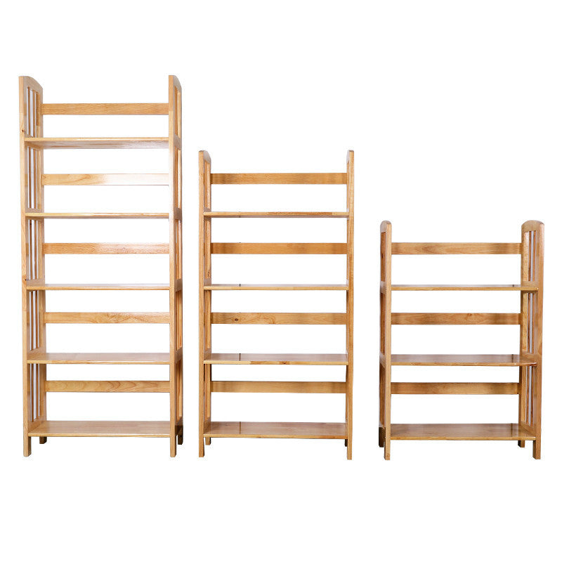 Moderne minimalistische rechteckige Bücherregal aus Gummibaumholz mit 3/4/5 Ebenen für Zuhause und Büro 
