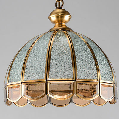 Modern Art Deco Arched Geometric Mosaic Glass Copper 1/3/4/6 Light Chandelier For Dining Room