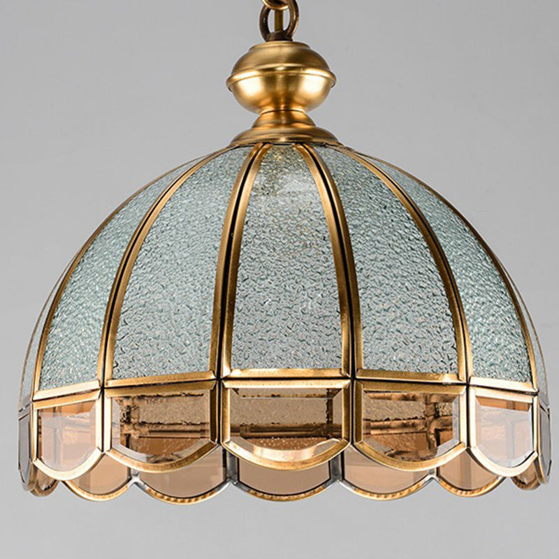 Modern Art Deco Arched Geometric Mosaic Glass Copper 1/3/4/6 Light Chandelier For Dining Room