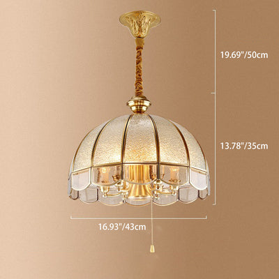 Modern Art Deco Arched Geometric Mosaic Glass Copper 1/3/4/6 Light Chandelier For Dining Room