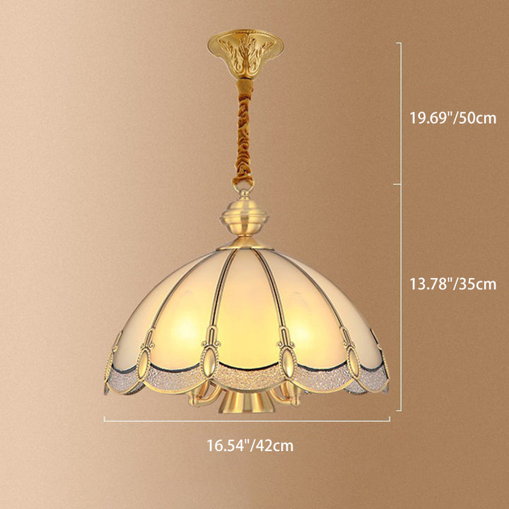 Modern Art Deco Arched Geometric Mosaic Glass Copper 1/3/4/6 Light Chandelier For Dining Room