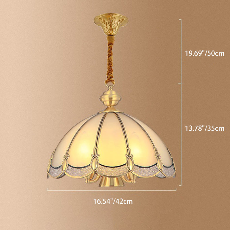 Modern Art Deco Arched Geometric Mosaic Glass Copper 1/3/4/6 Light Chandelier For Dining Room