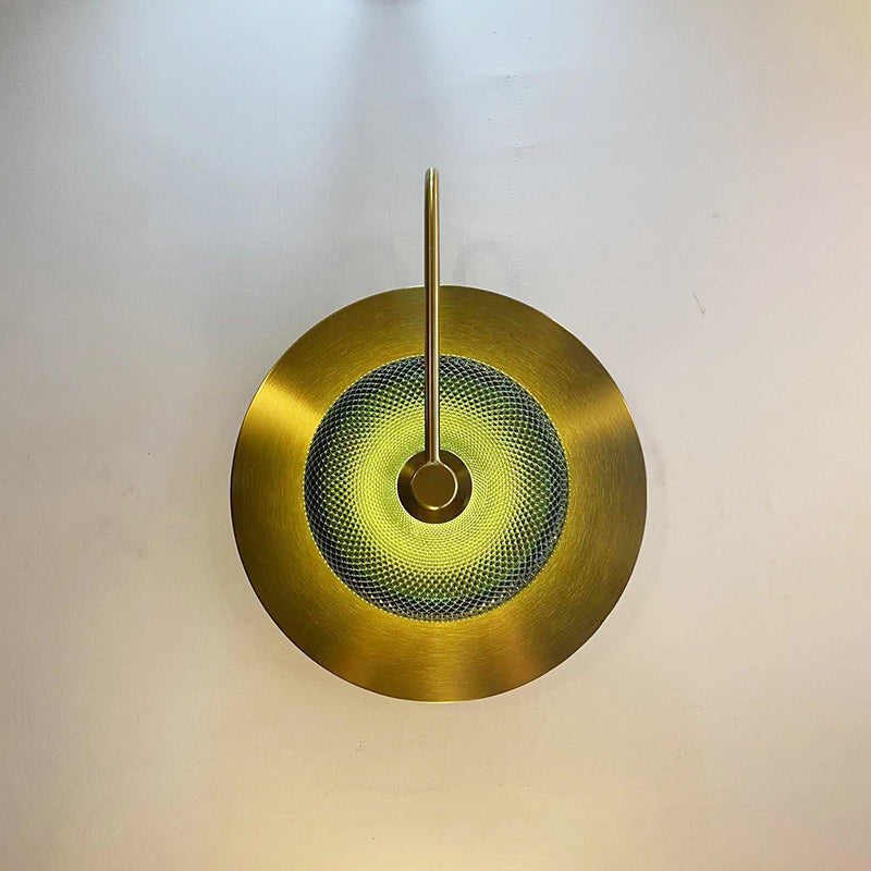 Contemporary Creative Round Glass Iron LED Wall Scone Lamp For Bedroom